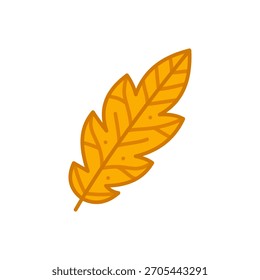 Una hoja de color naranja brillante con venas visibles y bordes delicadamente curvados, mostrando un aspecto natural vibrante. Perfecto para ilustraciones de otoño, motivos botánicos, imágenes de temática ecológica y diseños decorativos.