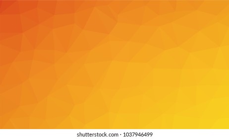 Bright orange low polygonal crystal background. Triangular polygon  pattern. Low poly vector illustration. Low polygonal backdrop