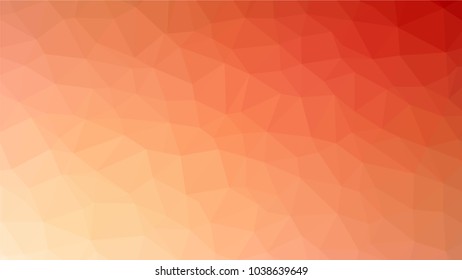 Bright orange low polygonal crystal background. Triangular polygon  pattern. Low poly vector illustration. Low polygonal backdrop