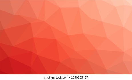 Bright orange low polygonal crystal background. Triangular polygon  pattern. Low poly vector illustration. Low polygonal backdrop