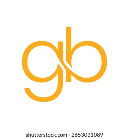 Um logotipo laranja brilhante no estilo monograma, onde as letras 'g' e 'b' estão interligadas de forma fluida
