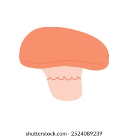 Bright orange mushroom illustration with unique texture. Ideal for fall-themed designs, nature illustrations, or botanical projects focused on fungi and wildlife.