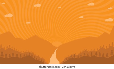 bright orange nature background night concept vector art