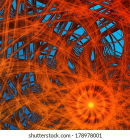 Bright orange on sky background