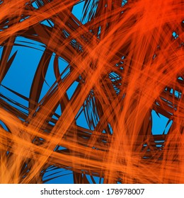 Bright orange on sky background