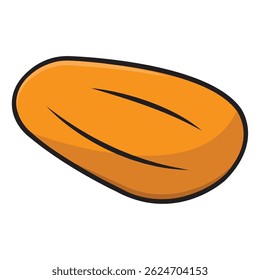 Fruta de mamão laranja brilhante. Ilustração vetorial