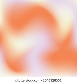 Bright orange and pastel gradient mesh background. Abstract mesh gradient background with bright orange, pastel purple and soft yellow colors. Smooth fluid texture in modern minimal style. Vector