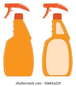 Bright Orange plastic household cleaner trigger spray bottles