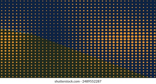 Bright orange pop art background with halftone dots in retro comic style, vector illustration background template for your design