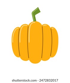 Bright Orange Pumpkin Vector Illustration