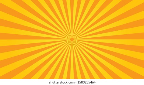 Bright orange rays background. Comics, pop art style. Vector, eps 10.