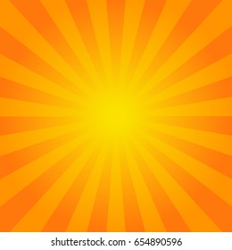 Bright orange rays background. Comics, pop art style. Vector, eps 10.