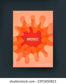 Plantilla de póster de póster de fondo vectorial abstracto de color naranja claro y gradiente rojo