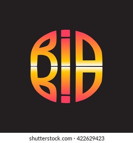 Bright orange Rio logo with reflection. Vector illustration for your graphic design.