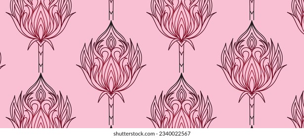bright orange seamless pattern with traditional Indian elements. Seamless pattern based on traditional Asian elements Paisley. Indian vintage style vector background. Best motive for print 