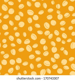 Bright Orange Seamless Pattern with Yellow Apricots