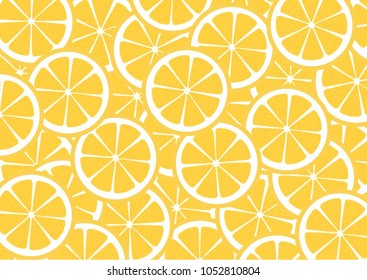 Bright orange slices vector background. Summer bright tropical fruit pattern. 