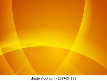 Bright orange smooth glossy waves abstract minimal background. Vector design