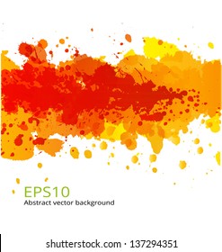 Bright orange splash on a white background