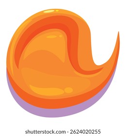 Salpicadura de color naranja brillante de la pintura que forma una forma abstracta
