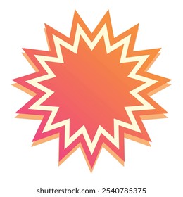 Bright orange star shape with a gradient effect is shining on a white background