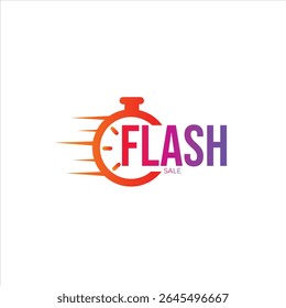 A bright orange stopwatch icon with 'Flash Sale' text in vibrant colors, used to promote short-time deals.