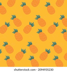 bright orange summer pineapple pattern