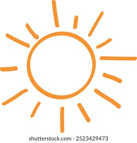 Bright Orange Sun Symbol Representing Summer and Warmth