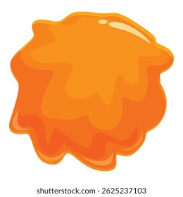 O molho de caramelo doce laranja brilhante está pingando