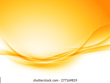 Bright Orange Swoosh Soft Shadow Wave Layout. Vector Illustration