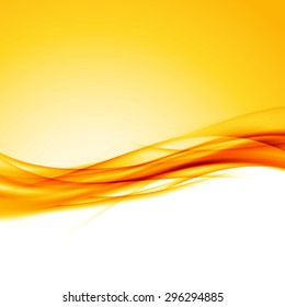 Bright orange swoosh wave border background modern futuristic abstract layout. Vector illustration