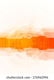 Bright orange technology background. Vector design