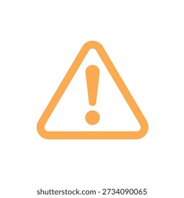 A bright orange triangle contains a black exclamation point, indicating a potential hazard.