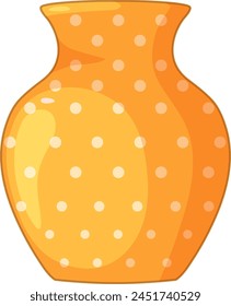 Bright orange vase with white polka dots