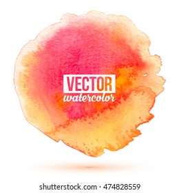 Bright orange vector isolated watercolor stain