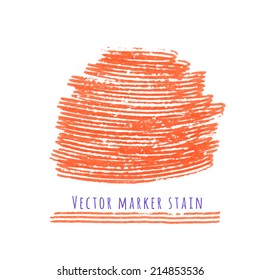 Bright orange vector marker stain with 