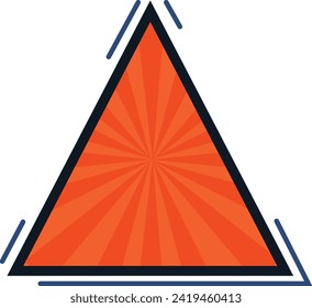 Bright orange warning cone icon, road traffic caution sign. Reflective safety cone vector, hazard symbol warning.