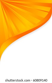 Bright orange wave, abstract corner form. Vector illustration.