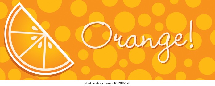 Bright orange wedge banner in vector format.