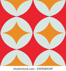 Laranja brilhante e branco padrão com formas circulares, perfeito para decoração de parede vibrante moderno papel de parede têxtil e panos de fundo festivos
