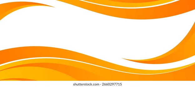 Fondo abstracto de la onda de color naranja brillante y amarillo con curvas que fluyen y espacio blanco limpio. Ideal para Anuncios, volantes o Plantillas de negocios dinámicas.