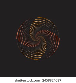 Bright orange and yellow circles pop against a deep black background. The circles vary in size and are scattered randomly across the image.