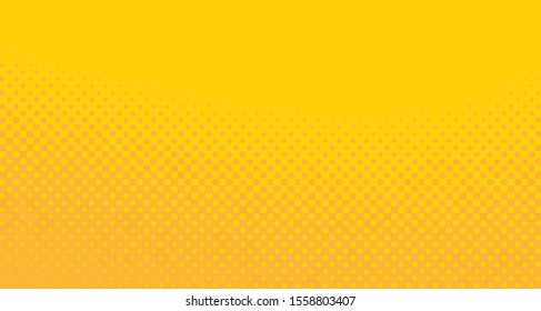 
Bright orange yellow dotted background. Abstract polka dot background with halftone dots design. Gradient halftone pop art retro style comic. Vector illustration for sale banner. Eps 10.
