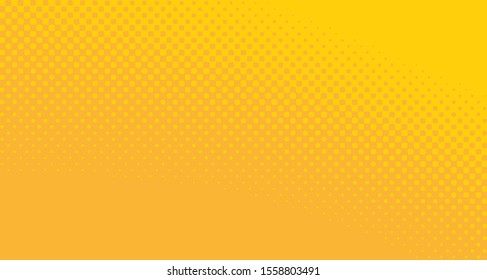 
Bright orange yellow dotted background. Abstract polka dot background with halftone dots design. Gradient halftone pop art retro style comic. Vector illustration for sale banner. Eps 10.