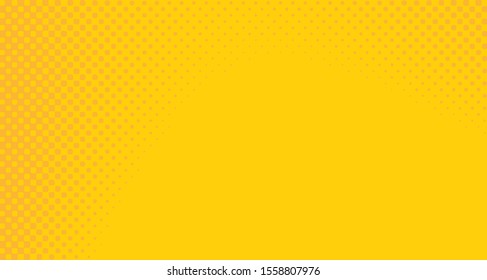 Bright orange yellow dotted background. Abstract polka dot background with halftone dots design. Gradient halftone pop art retro style comic. Vector illustration for sale banner. Eps 10.