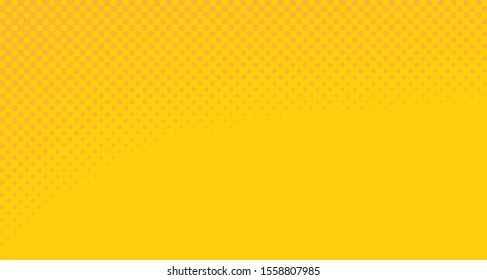 Bright orange yellow dotted background. Abstract polka dot background with halftone dots design. Gradient halftone pop art retro style comic. Vector illustration for sale banner. Eps 10.