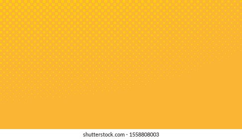 Bright orange yellow dotted background. Abstract polka dot background with halftone dots design. Gradient halftone pop art retro style comic. Vector illustration for sale banner. Eps 10.