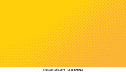 Bright orange yellow dotted background. Abstract polka dot background with halftone dots design. Gradient halftone pop art retro style comic. Vector illustration for sale banner. Eps 10.