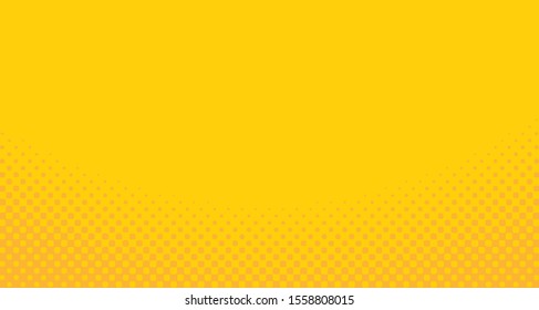 Bright orange yellow dotted background. Abstract polka dot background with halftone dots design. Gradient halftone pop art retro style comic. Vector illustration for sale banner. Eps 10.