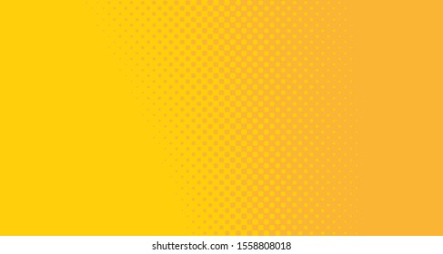 Bright orange yellow dotted background. Abstract polka dot background with halftone dots design. Gradient halftone pop art retro style comic. Vector illustration for sale banner. Eps 10.